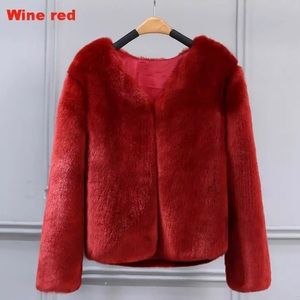 Women’s Sized Medium Wine Red Faux Fur Coat 🍷